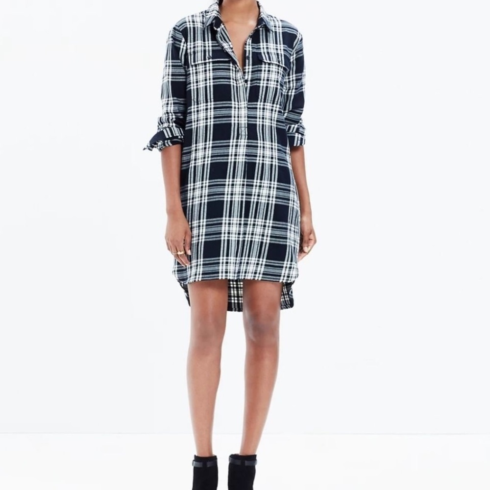 Madewell Flannel Daywalk Shirtdress Glendale Plaid Size‎ XS